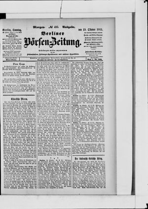 Berliner Börsen-Zeitung vom 15.10.1911