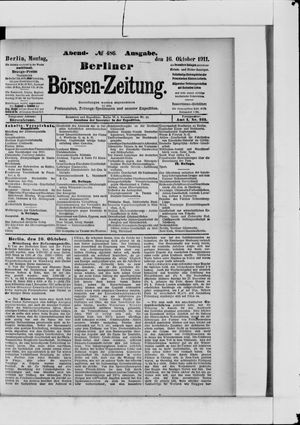 Berliner Börsen-Zeitung vom 16.10.1911