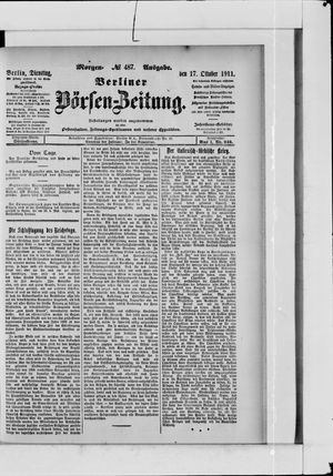 Berliner Börsen-Zeitung vom 17.10.1911