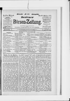 Berliner Börsen-Zeitung vom 18.10.1911