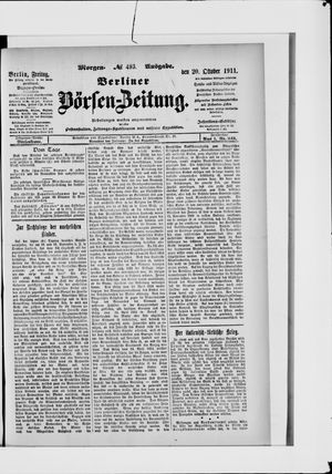 Berliner Börsen-Zeitung vom 20.10.1911