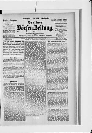 Berliner Börsen-Zeitung vom 21.10.1911