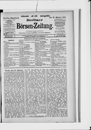 Berliner Börsen-Zeitung vom 21.10.1911