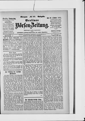 Berliner Börsen-Zeitung vom 26.10.1911