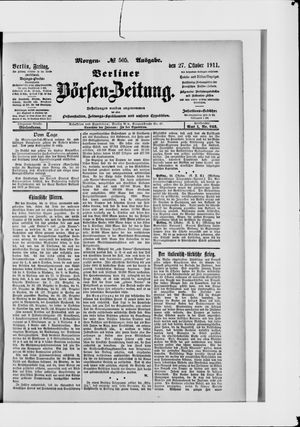 Berliner Börsen-Zeitung vom 27.10.1911