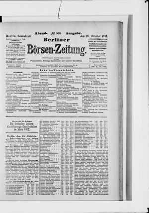 Berliner Börsen-Zeitung vom 28.10.1911