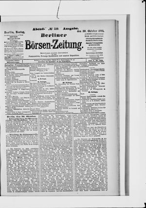 Berliner Börsen-Zeitung vom 30.10.1911