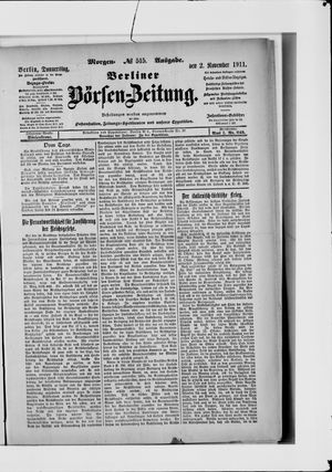Berliner Börsen-Zeitung vom 02.11.1911