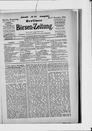 Berliner Börsen-Zeitung vom 02.11.1911