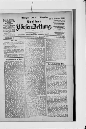 Berliner Börsen-Zeitung vom 03.11.1911