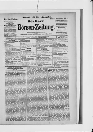 Berliner Börsen-Zeitung vom 03.11.1911