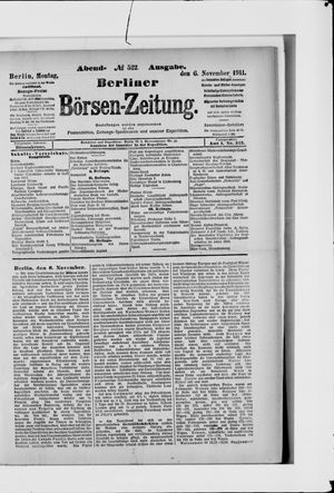 Berliner Börsen-Zeitung vom 06.11.1911