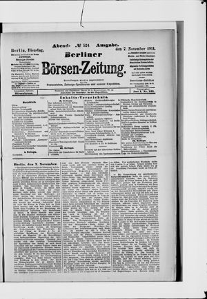 Berliner Börsen-Zeitung vom 07.11.1911