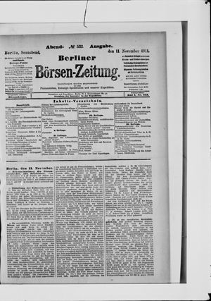 Berliner Börsen-Zeitung vom 11.11.1911