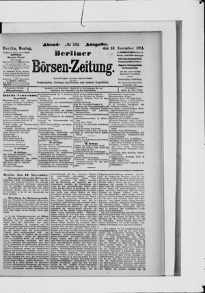 Berliner Börsen-Zeitung vom 13.11.1911