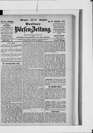 Berliner Börsen-Zeitung vom 15.11.1911