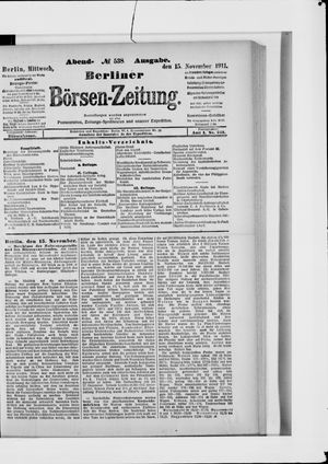 Berliner Börsen-Zeitung vom 15.11.1911