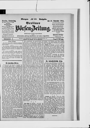 Berliner Börsen-Zeitung vom 16.11.1911