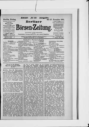 Berliner Börsen-Zeitung vom 17.11.1911