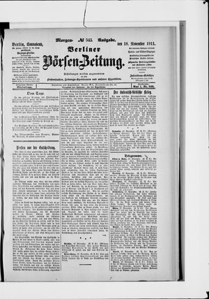 Berliner Börsen-Zeitung vom 18.11.1911