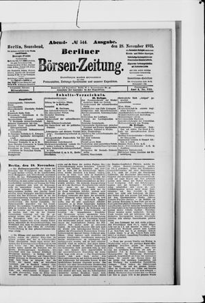 Berliner Börsen-Zeitung vom 18.11.1911