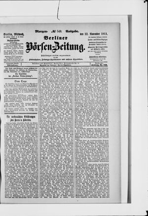 Berliner Börsen-Zeitung vom 22.11.1911