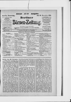 Berliner Börsen-Zeitung vom 23.11.1911