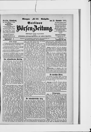 Berliner Börsen-Zeitung vom 25.11.1911