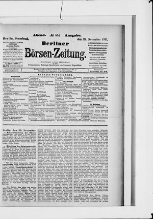 Berliner Börsen-Zeitung vom 25.11.1911