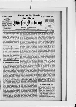 Berliner Börsen-Zeitung vom 26.11.1911