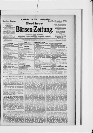 Berliner Börsen-Zeitung vom 27.11.1911
