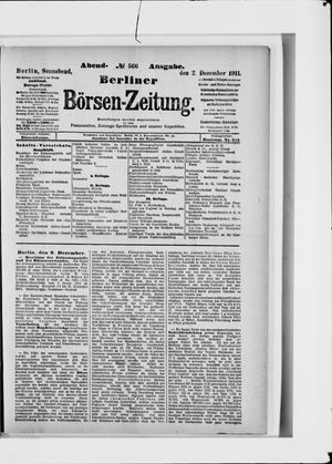 Berliner Börsen-Zeitung vom 02.12.1911