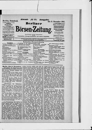 Berliner Börsen-Zeitung on Dec 9, 1911
