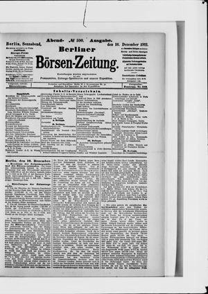 Berliner Börsen-Zeitung vom 16.12.1911