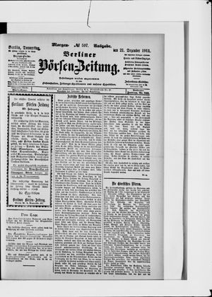 Berliner Börsen-Zeitung vom 21.12.1911