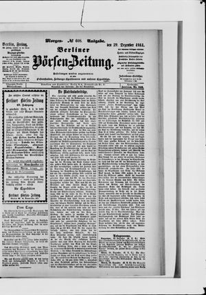 Berliner Börsen-Zeitung vom 29.12.1911