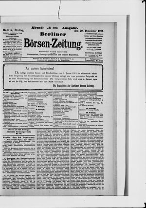 Berliner Börsen-Zeitung vom 29.12.1911