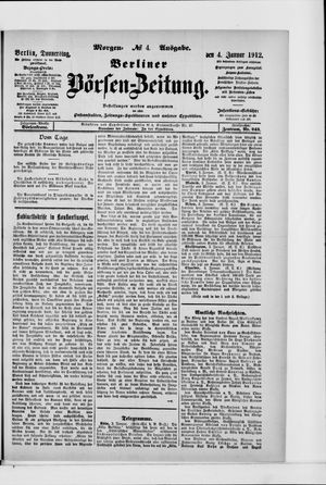 Berliner Börsen-Zeitung vom 04.01.1912