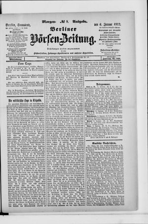 Berliner Börsen-Zeitung vom 06.01.1912