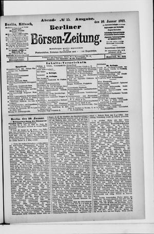 Berliner Börsen-Zeitung vom 10.01.1912