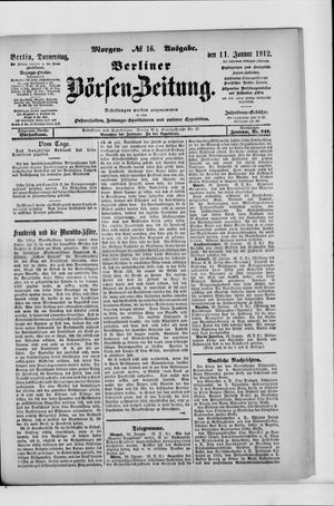 Berliner Börsen-Zeitung vom 11.01.1912
