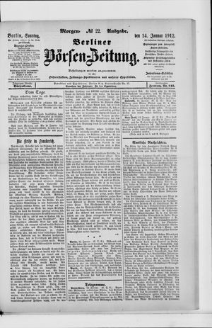 Berliner Börsen-Zeitung vom 14.01.1912