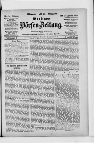 Berliner Börsen-Zeitung vom 17.01.1912