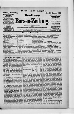 Berliner Börsen-Zeitung vom 18.01.1912