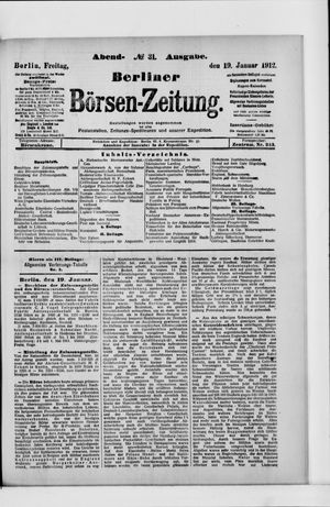 Berliner Börsen-Zeitung vom 19.01.1912