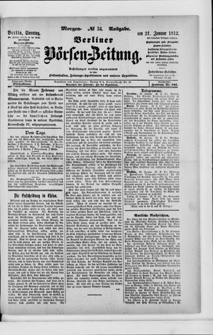 Berliner Börsen-Zeitung on Jan 21, 1912