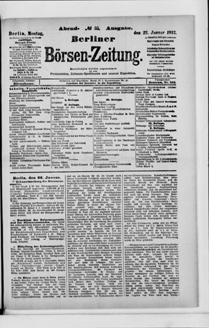 Berliner Börsen-Zeitung vom 22.01.1912