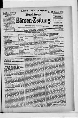Berliner Börsen-Zeitung vom 23.01.1912