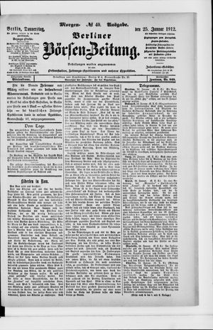 Berliner Börsen-Zeitung vom 25.01.1912