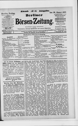 Berliner Börsen-Zeitung on Jan 26, 1912